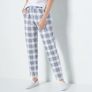 AnyBody Cozy Knit French Terry Cotton Modal Check Printed Pull-On Pant Size 1X